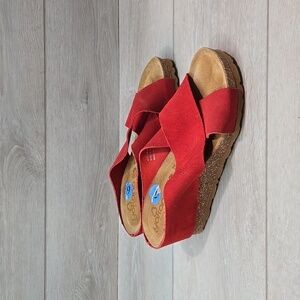 Yokono Women Spain Crisscross Leather Wedge Sandals shoes sz 6.5